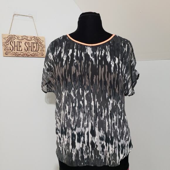 Express Semi Sheer Cold Shoulder Top Medium Y2K Whimsigoth Goth Witchy Dark M - Picture 1 of 12